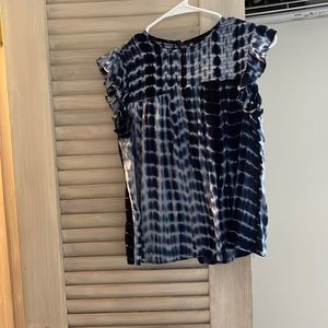 Aqua flutter sleeve tie dye swing tee